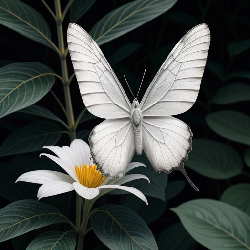 Bướm trắng đậu trên hoa