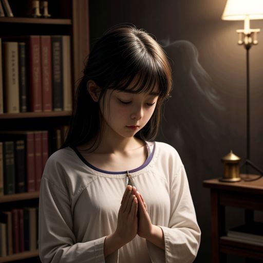 Cô gái thắp nhang cầu bình an