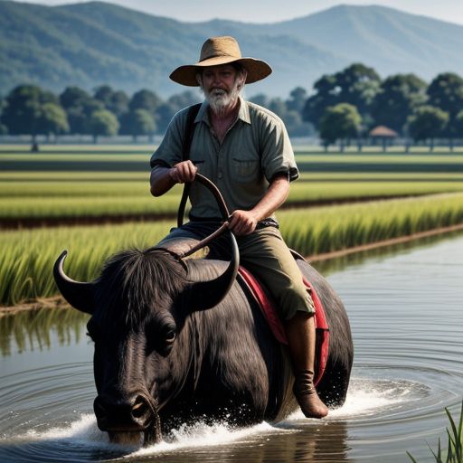 Người đàn ông cưỡi trâu