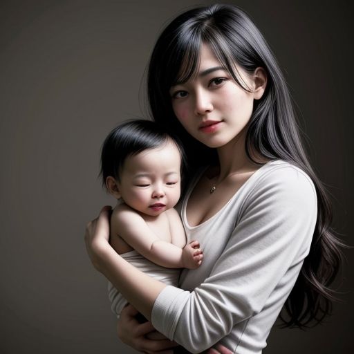 Người phụ nữ bế em bé